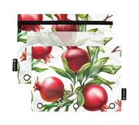 Astuccio per matite a 3 anelli, con cerniera, per scuola e ragazzi, con tasche trasparenti con cerniera, 24,9 x 18 cm, 2 confezioni