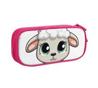 Astuccio per matite a forma di agnello, astuccio con cerniera, astuccio portatile, grande borsa per cancelleria scolastica, borsa per trucchi, rosa, Taglia unica, Beauty Case