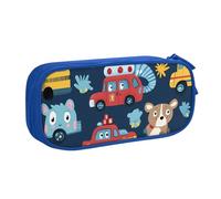 Astuccio per matite a forma di animale della polizia per ragazzi e ragazze, con elefante carino, grande, portapenne da scrivania, organizer per cancelleria, astuccio per scuola, ufficio, borsa per il