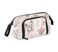 Astuccio per matite a forma di cane in oro rosa, grande capacità, sottile, con scomparti, per la scuola per il college preppy