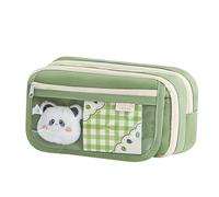 Astuccio per matite a forma di panda, organizer per penne di grande capacità, contenitore portatile con cerniera, scomparti per penne, 22 x 13 cm, per matite, penne e gomme, ideale per la scuola e