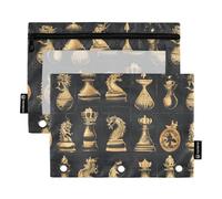 Astuccio per matite a scacchi cinesi, inserti per raccoglitori a 3 anelli, con 3 fori, per bambini