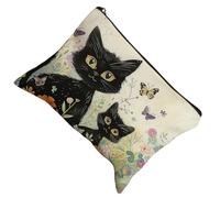 Astuccio per matite a tema gatto, grazioso astuccio per cosmetici, alla moda, design vintage, per donne, cosmetici, scuola, compleanno, articoli da toeletta, A, Refer to description, Unisex