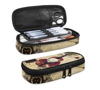 Astuccio per matite acquerellabili di grande capacità, per ragazzi, ragazze, bambini, trucchi, artisti, adatto per ufficio, casa, viaggio, Nota musicale per violino, 8.8"x1.7"x4.1", Set di zaini per