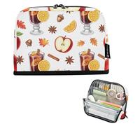 Astuccio per matite acquerello, bicchieri da vino, mele, astuccio con cerniera, grande astuccio per penne per ragazze e adolescenti, organizer per il rientro a scuola