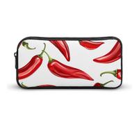 Astuccio per matite ad alta capacità, con peperoncino rosso, divertente organizer per penne e matite