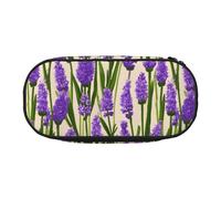 Astuccio per matite ad alta capacità, con stampa di lavanda, portatile, per studenti, adolescenti, adulti, Nero , Taglia unica, Organizer per borse