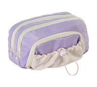 Astuccio per matite ad alta capacità, multi scomparti, portapenne, organizer per penne, trousse da viaggio per trucchi da donna, multiuso, per ufficio, scuola, Viola