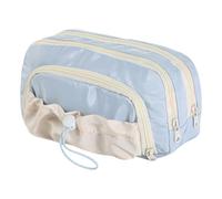 Astuccio per matite ad alta capacità, multi scomparti, portapenne, organizer per penne, trousse da viaggio per trucchi da donna, multiuso, per ufficio, scuola, Blu