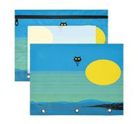 Astuccio per matite adorabile per 3 raccoglitori ad anelli, confezione da 2 pezzi, per studenti di classe, divertente mongolfiera con demoni lakeshore