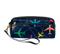 Astuccio per matite, aereo Fly in The Sky, astuccio in pelle PU con cerniera, per ragazzi e ragazze, per scuola e ufficio