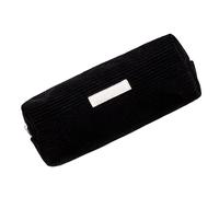 Astuccio per matite, astuccio in velluto a coste, astuccio per la scuola, astuccio per cancelleria di grande capacità, portatile, astuccio semplice per la scuola, per la scuola Le Tra, Nero , Se