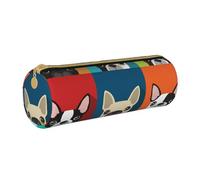 Astuccio per matite, Astuccio per penne Astuccio per matite portatile Astuccio in pelle Borse per cancelleria, Stampa colorata Boston Terrier