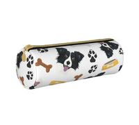 Astuccio per matite, Astuccio per penne Astuccio per matite portatile Astuccio in pelle Borse per cancelleria, Sorridente cane Border Collie