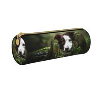 Astuccio per matite, Astuccio per penne Astuccio per matite portatile Astuccio in pelle Borse per cancelleria, Border Collie Stone Dolce Marrone Cani Animali Domestici