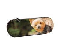 Astuccio per matite, astuccio per penne Astuccio portatile in pelle per ufficio scolastico, Yorkshire Terrier Bokeh Cute Dogs Wall Yorkie