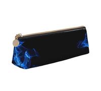 Astuccio per matite, astuccio per penne triangolari Astuccio portatile in pelle per ufficio scolastico,La Fiamma Blu Circondava Intorno