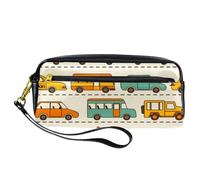 Astuccio per matite, autobus taxi e auto, astuccio in pelle PU con cerniera, per ragazzi e ragazze, per scuola e ufficio