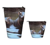 Astuccio Per Matite Baby Hippos Borsa Matite Superiore Astuccio Cartoleria Resistente Borsa Cancelleria Per Scuola, Collegio, Adulto