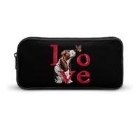 Astuccio per matite Basset Hounds Love, borsa portapenne portatile con cern