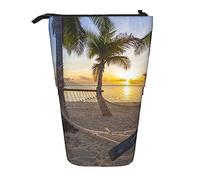 Astuccio per matite, carino astuccio in piedi, astuccio retrattile, a forma di albero a forma di cuore, borsa organizer per cancelleria, Spiaggia Paradise, Taglia unica, Ewfffd