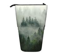 Astuccio per matite, carino astuccio in piedi, astuccio retrattile, borsa organizer per cancelleria Imagine sky and sea, Paesaggio nebbioso dell'albero verde, Taglia unica, Ewfffd