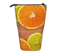 Astuccio per matite, carino astuccio in piedi, astuccio retrattile, borsa organizer per cancelleria paesaggistica, Limoni e Arance, Taglia unica, Ewfffd
