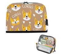 Astuccio per matite carino Corgi Espressioni di cane Grande astuccio con cerniera Matite Sacchetto di aula Penna Sacchetto Ragazzi Estetica College Preppy Scuola Forniture per ufficio