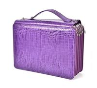 Astuccio Per Matite Colorate Astuccio portapenne in PU a 5 strati e 252 fori, grande capacità, for pittura, disegno, cosmetici, organizer, borsa, scatola for cancelleria Per Matite(Purple)