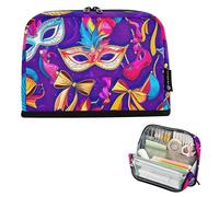 Astuccio per matite colorate maschere di carnevale viola astuccio con cerniera grande astuccio per matite per ragazzi borse per penne adolescenti ragazze personalizzate per bambini rientro a scuola