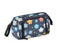 Astuccio per matite colorato con bella stella, grande capacità, con manico con cerniera, per la scuola dei bambini, Multicolore, Taglia unica, moderno