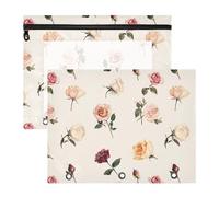 Astuccio per matite con 3 anelli trasparenti, per raccoglitori a 3 anelli, confezione da 2, per studenti e classi