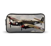 Astuccio per matite con aeroplano della seconda guerra mondiale della seconda guerra mondiale, grande capacità, astuccio minimalista, leggero e resistente, piccola borsa portaoggetti per forniture per