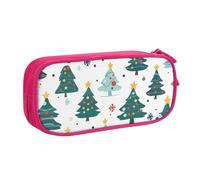Astuccio per matite con albero di Natale e stella, per ragazzi e ragazze, colorato, grande, per penne, cancelleria da scrivania, organizer per matite per scuola, ufficio, borsa per il trucco con