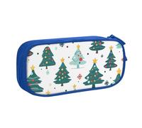 Astuccio per matite con albero di Natale e stella, per ragazzi e ragazze, colorato, grande, per penne, cancelleria da scrivania, organizer per matite per scuola, ufficio, borsa per il trucco con