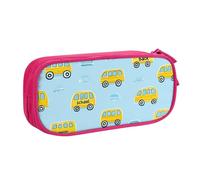 Astuccio per matite con autobus dei cartoni animati per ragazzi e ragazze, grazioso astuccio grande per penne da scrivania per cancelleria da scrivania, astuccio per matite per scuola ufficio borsa
