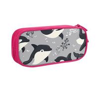 Astuccio per matite con balena oceanica, per ragazzi e ragazze, grande astuccio per penne da scrivania, cancelleria, astuccio per scuola, ufficio, borsa per trucchi con cerniera, Blu, 21x5x10.5cm