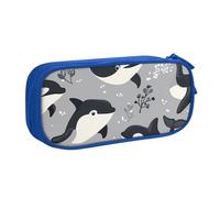 Astuccio per matite con balena oceanica, per ragazzi e ragazze, grande astuccio per penne da scrivania, cancelleria, astuccio per scuola, ufficio, borsa per trucchi con cerniera, rosa, 21x5x10.5cm