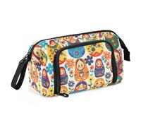 Astuccio per matite con bambola russa di grande capacità, astuccio con cerniera per la scuola dei bambini, Multicolore, Taglia unica, moderno