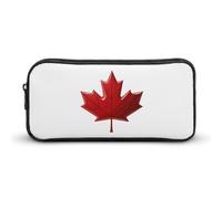 Astuccio per matite con bandiera canadese rossa e foglia d'acero, grazioso astuccio per penne e cosmetici, organizer per viaggi e ufficio