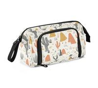 Astuccio per matite con cactus in stile western boho, grande capacità, organizer con scomparto per penne, cosmetici, trucchi per ragazze adolescenti, forniture per le scuole superiori