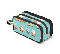 Astuccio per matite con cane che guida auto, grande capacità, per ragazzi e ragazze, astuccio a 3 scomparti, astuccio per studenti, cancelleria per scuola, ufficio, lavoro, Cane Guida Auto, Taglia