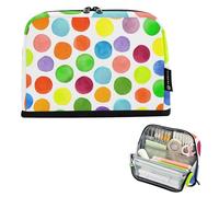 Astuccio per matite con cerniera astuccio colorato a pois bianchi per ragazze aula portapenne arte animale adulti bambini rientro a scuola organizzatore