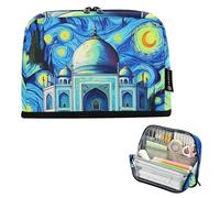 Astuccio per matite con cerniera Astuccio grande palazzo stellato blu borse per matite carino portapenne ragazze personalizzato bambini rientro a scuola forniture organizzatore