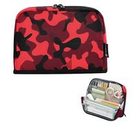 Astuccio per matite con cerniera Astuccio mimetico astratto rosso nero matite borse per ragazzi borse per penne adolescenti ragazze cancelleria giapponese bambini rientro a scuola forniture