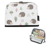 Astuccio per matite con cerniera Astuccio per matite Big Cute Hedgehogs Forest White Pencil Bags Girls Classroom Pen Pouch Pattern Back to School Adulti Forniture per ufficio
