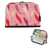 Astuccio per matite con cerniera Astuccio per matite Big Dot Chili Pink Pencil Bag Ragazzi Borse per penne Adolescenti Ragazze Colori College Preppy Scuola Forniture per ufficio