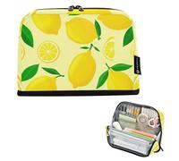 Astuccio per matite con cerniera Astuccio per matite Borsa per matite per ragazze adolescenti Astuccio per penne Ragazzo Grande Capacità Organizzatore per il ritorno a scuola Limoni giallo brillante