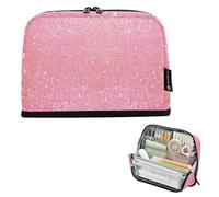 Astuccio per matite con cerniera Astuccio per matite Borse per ragazze Classroom Pen Pouch Cartoon Bambini Rientro a scuola Forniture Organizer Rosa Glitter