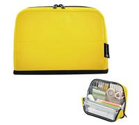 Astuccio per matite con cerniera, astuccio per matite di colore giallo, carino astuccio per penne per ragazze giapponesi per il ritorno a scuola adulti forniture per ufficio